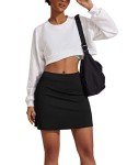 Ekouaer Lightweight Skort for Women Golf Skirt with Underneath Shorts Tennis Workout Hiking Sport Black