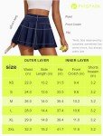 PINSPARK Women Pleated Tennis Skirt High Waist Golf Skorts with 2 Pockets Pickleball Skirts with Inner Shorts Black M