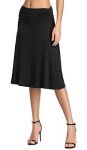 Urban CoCo Women's Ruched Waist Stretchy Flared Yoga Skirt (M, Black)