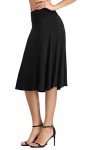 Urban CoCo Women's Ruched Waist Stretchy Flared Yoga Skirt (M, Black)
