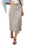 HERBATOMIA Women’s Ditsy Floral Print Long Skirt Casual Vintage Midi Boho High Elastic Waist Zipper Skirts for Women