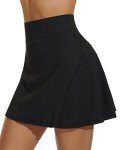 Betaven Pleated Tennis Skirts for Women with Shorts Pockets High Waisted Golf Skirt Skort Athletic Running Activewear A-Black Medium
