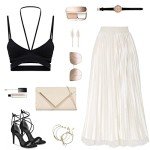 Gorchnc Midi Skirts for Women Reversible Pleated Skirt High Waist Classic A-Line Tulle Skirt Beige