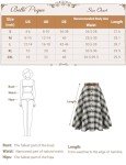 Belle Poque Women's Green Plaid Skirts Vintage Below Knee Length A-Line Long Skirts Christmas Skirts L