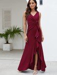 Elegant Black Evening Gown with V Neck