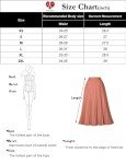 Kate Kasin Women's A Line Skirt High Waist Elastic Pleated Midi Skirt Flowy Swing Skirt Brown S KK659-5