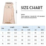 Women Swing Long Skirt Tie Waist A Line Boho Skirt Flowy Split High Low Skirt Lightweight Asymmetrical Wrap Skirt for Casual Beach Party Beige M