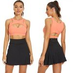 Betaven Pleated Tennis Skirts for Women with Shorts Pockets High Waisted Golf Skirt Skort Athletic Running Activewear A-Black Medium