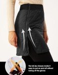 FitsT4 Sports Women's 18" Quilted Winter Skirts Puffer Skorts with Full Zipper Insulated Hiking Trekking Snow Ski Mini Skirts Black Size M