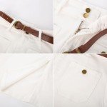 Belle Poque Denim Skirts for Women Plus Size Long Denim Skirts for Women 2XL White