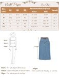 Belle Poque Denim Skirts for Women Plus Size Long Denim Skirts for Women 2XL White