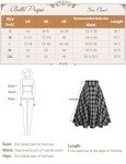 Belle Poque Women's Plaid Skirt 2024 Fall High Waisted A-Line Midi Skirts with Pockets(Black Plaid,2XL)