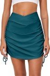 Bsubseach Swim Skirt Women Bathing Suits Bikini Bottom Skort Ruffled Swimdress Blue Sapphire