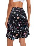 Jhsnjnr Skorts Skirts for Women 20" Knee Length Floral Skirt Athletic Tennis Golf Running Skirts