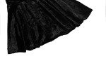 Urban CoCo Women's Vintage Velvet Stretchy Mini Flared Skater Skirt (XL, Black-Series 2)
