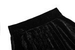 Urban CoCo Women's Vintage Velvet Stretchy Mini Flared Skater Skirt (XL, Black-Series 2)