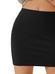 Verdusa Women's Basic High Waisted Pencil Bodycon Short Skirt, Black, Medium