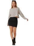 Verdusa Women's Basic High Waisted Pencil Bodycon Short Skirt, Black, Medium