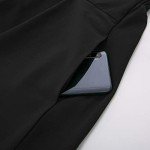 Belle Poque 1950s Black High Waisted Skirt A-line Midi Skirts with Pocket,Black,S