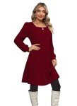 Jescakoo Red Long Sleeve Fall Sweater Dress