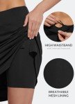 BALEAF Women's Knee Length Skorts Athletic Tennis Golf Casual Skirts Zipper Pocket UV Protection Soft Sports Black L
