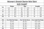 GUANYY Womens Mini Jean Skirt Stretch High Rise Casual Slim Fit Classic Elastic Denim Skirts Summer 2024 Blue Large