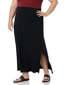 Amazon Essentials Women's Knit Maxi Skirt, Black, Large