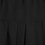 Urban CoCo Women's Elastic Waist Plaid Pleated Skirt Tartan Skater School Uniform Mini Skirts (X-Large, Solid Balck)