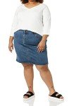 Amazon Essentials Women's Classic 5-Pocket Denim Skirt (Available in Plus Size), Medium Wash, 16