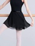 Daydance Black Ballet Skirt Women Sheer Wrap Chiffon Over Scarf for Dancing