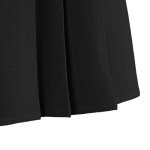 Urban CoCo Women's Elastic Waist Plaid Pleated Skirt Tartan Skater School Uniform Mini Skirts (X-Large, Solid Balck)
