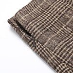 Kinghua Womens Wool Plaid Mini Skirt Fall Winter High Waisted Bodycon Pencil Skirt, Coffee New, Small