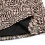 Kinghua Womens Wool Plaid Mini Skirt Fall Winter High Waisted Bodycon Pencil Skirt, Coffee New, Small