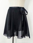 Daydance Black Ballet Skirt Women Sheer Wrap Chiffon Over Scarf for Dancing