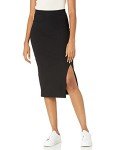 The Drop Women's Veronique High-Waist Slit Skirt Skirt, Black, XL