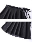 Daydance Black Ballet Skirt Women Sheer Wrap Chiffon Over Scarf for Dancing