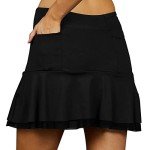 BRAMASOLE Women's Athletic Tennis Skirts Skorts with Pockets High Waisted Golf Mini Skort Skirt for Women(Medium, B # Black)