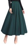 FEOYA Green Skirt Tulle Pleated Skirts for Women Layered Adult Tutu Elegant Flowy Long Skirts Bridesmaid Princess Midi Skirt