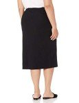 The Drop Women's Veronique High-Waist Slit Skirt Skirt, Black, XL