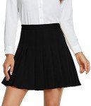 Urban CoCo Women's Pleated High Waist Solid School Uniform Skirt (Black, L)