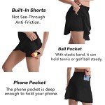 BRAMASOLE Women's Athletic Tennis Skirts Skorts with Pockets High Waisted Golf Mini Skort Skirt for Women(Medium, B # Black)