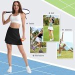 BRAMASOLE Women's Athletic Tennis Skirts Skorts with Pockets High Waisted Golf Mini Skort Skirt for Women(Medium, B # Black)