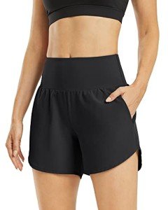 G4Free Women's Running Shorts Quick Dry Athletic Workout Gym Shorts with Pockets Black