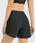 G4Free Women's Running Shorts Quick Dry Athletic Workout Gym Shorts with Pockets Black