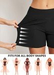 BALEAF Women's 5 inch Swim Board Shorts Swimming Bottoms High Waisted Tummy Control Swimsuits Beach Shorts with Liner Black L