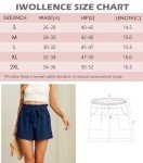 IWOLLENCE Shorts Women with Pockets Shorts Women Summer Casual Shorts for Women Waist Casual Lightweight Adjustable Tie Knot Loose Dark Blue Small