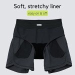 Willit Women's Swim Board Shorts UPF 50+ High Waisted Swimming Shorts with Liner Pockets 7" Black Size 10