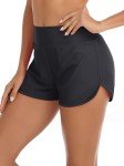 RELLECIGA Women's Black High Waisted Swim Shorts Swim Board Shorts for Women Size Small