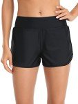 RELLECIGA Women's Black High Waisted Swim Shorts Swim Board Shorts for Women Size Small