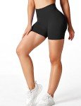 YEOREO Professional Women Workout Shorts 3.6" Scrunch Shorts Seamless High Waisted Contour Gym Yoga Biker Shorts Black S